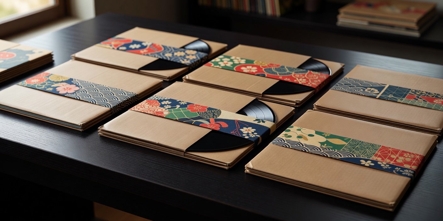 Vintage Japanese city pop vinyl album jacket displaying authentic paper Obi strip